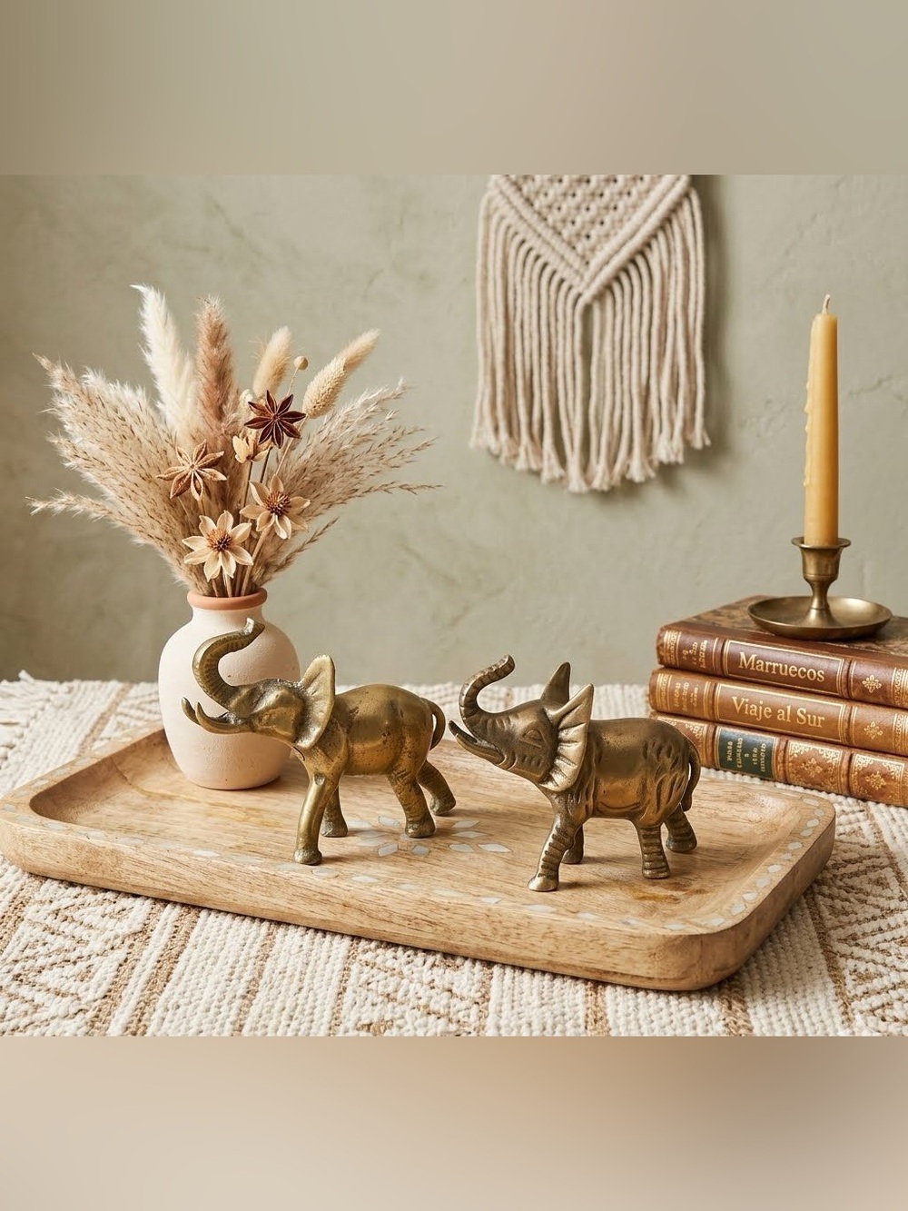 🌟 Vintage Solid Brass Elephant Figurines Small - Matched Pair of 2 🌟